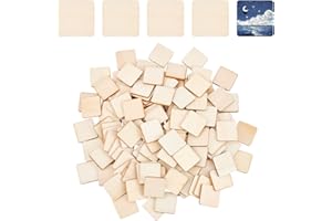 NBEADS 300 Piezas Piezas cuadradas de Madera, Suministros de artesanía de Madera Natural Pirograbado de Madera con Esquina Redonda para Escribir Accesorios de fotografía