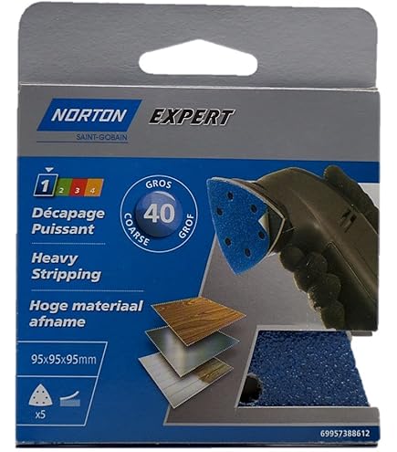 Patins Abrasifs Norton Expert - 16 Pièces, 93x230 Mm, Grain 180 - Finition Fine - NEUF