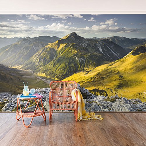 Vliestapete – Berge und Tal der Lechtaler Alpen im Tirol – Fototapete Breit Vlies Tapete Wandtapete Wandbild Foto 3D Fototapete, Größe HxB: 290cm x 432cm - 4