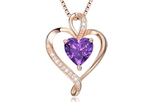 LAVUMO Collares Mujer Amor Colgante de Corazón Oro Rosa Plata de Ley 925 Collares de Mujer,Joyas Regalos para Esposa, Mamá, Novia, Cumpleaños Navidad Aniversario día de San Valentín Regalo