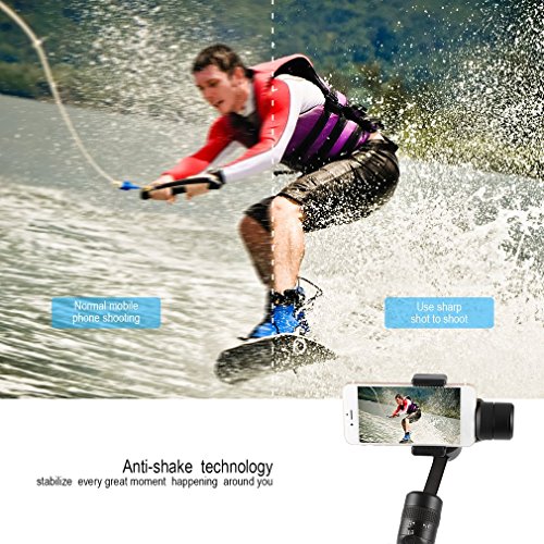 LESHP 3-Achsen-Handheld Gimbal Stabilisator FÃ¼r Smartphone wie iPhone, Samsung,HUAWEI,GoPro fÃ¼r Wireless Control Vertikal schieÃŸen Panorama-Modus ,mit 2 StÃ¼ck extra Batterien