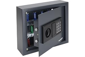 ‎HMF HMF 2030-11 Schlüsseltresor mit Elektronikschloss | 30 Haken | 30 x 28 x 10 cm | Anthrazit