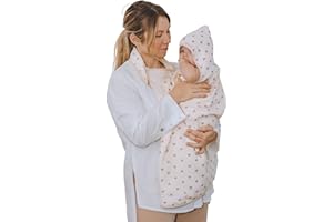 ÜneeQbaby Toalla sin Manos para Baño de Bebés y Niños | Toalla con Capucha de Algodón 100% | Delantal para Baño Seguro | Regalo Ideal para Recién Nacidos