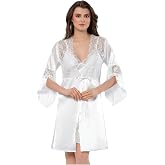 ACTIVE LACE DETAILED SATIN NIGHT DRESSING GOWN SET 2118