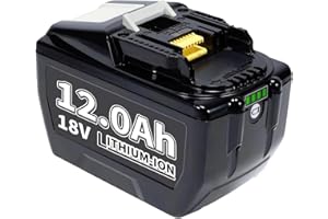 12000mAh Ersatzakku für Makita Akku 18v 12.0Ah Li-Ion Ersatzakku für Makita Akku BL1860 BL1840 BL1830 BL1860B BL1815 BL1835 BL1850B BL1845 BL1850 194205-3 LXT-400 mit LED (1pack)