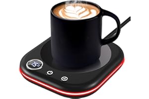 MQFORU Scaldatazze, Scalda Caffè da Tavolo con 3 Impostazioni di Temperatura, Display LCD，Spegnimento Automatico 1-12H, Scalda Candele Intelligente, Ideale per Regali di Caffè Accessori