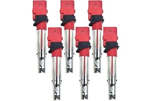 HLZ PRODUCT HIGH ENERGY IGNITION COIL 022905715 95560210100 UF635 UF661 UF616 SET OF 6 COMPATIBLE WITH Audi A3 Q7 TT Porsche Cayenne VW EOS GOLF PASSAT R32 Touareg 3.2 3.6 VR6 V6 EA390