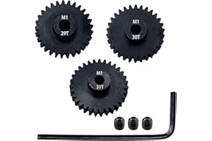 RCTHJIA 3pcs Mod 1 Pinion Gear 5mm Set Hardened Steel 29T 30T 31T Fit 5mm RC Motor Shaft M1 Pitch Gears Compatible with Arrma Traxxas Axial HSP Redcat Losi RC Car Truck Buggy (with Screwdriver)
