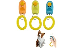 KGDUYC 3pcs Clicker para Adiestramiento Perro,Silbato y Clicker de Perros,Clicker para Adiestramiento Perro,Adiestramiento con Clicker,Training Clicker con Correa para la Muñeca para Per