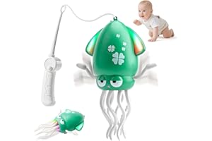 KutaKuta Dancing Octopus Toy - 2025 Latest 8 Leg Electric Dancing Squid Toy with Lights, Music and Fishing Rod, Rechargeable Crawling Octopus Toys with Automatic Obstacle Avoidance for Kids Gifts