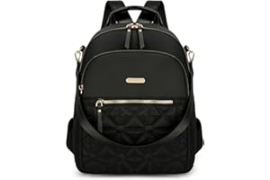 JANSBEN Rucksack Damen Klein, Cityrucksack Anti-Diebstahl Schultasche Nylon Schultertaschen Daypacks Damen Rucksackhandtaschen für Lässig Schule Reise Arbeit,Schwarz