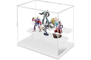 QEEYON Vetrina Espositiva per Collezionismo,Vetrina Antipolvere In Acrilico con Porta Per Espositiva Vetrina,Scatola di Presentazione Staccabile Vetrina Acrilico Trasparente per Lego 31,5x26x21,8cm