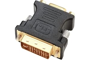 DTech Adaptateur DVI vers VGA 24 + 1 broches DVI-D mâle vers VGA femelle convertisseur 1080p connexion vidéo pour moniteur, ordinateur, projecteur