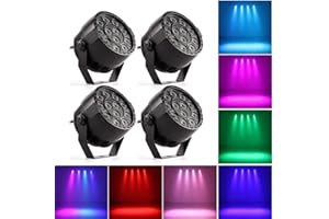 COMTEX COMETX LED Luci Discoteca Luce di Scena RGBW Lights 12pcs LED 12W Sound-attivato Auto Disco Light per DJ Party Wedding Club Pub KTV（4pcs）