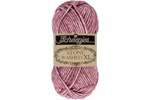 Scheepjes Stone Washed XL Yarn, 70% algodón 30% acrílico, 848 Corundum Ruby, 1x50g
