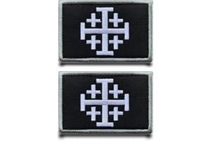 TUYATEZHI 2 Stück Ritter Templer Kreuz Flagge Patch Abnehmbare Aufnäher mit Stickereiverschluss Taktisch Militär Patch Applikation für Kleidung Stickereibänder Rucksäcke Jacke Jeans Taschen Weste Hundegeschirr