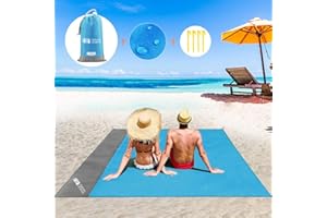 BALCONY & FALCON Alfombra de Playa Antiarena Grande Esterilla de Playa Portátil Toalla de Playa Impermeable con Clavijas Fijas Manta Multifuncional para Cámping Picnic