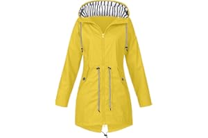 ROUINGDD Regenjacke Damen Wasserdicht Winddichter Atmungsaktiv Regenmantel Regenparka mit Kapuze Leichte Dünne Windbreaker Übergangsjacke Große Größen Fahrrad Windjacke Trenchcoat Wandern Sommerjacke(S-5XL)