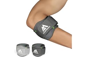 flintronic Lekki bandaż na łokieć tenisisty, regulowany bandaż na łokieć, ramię golfisty z amortyzującym dystansem do zapalenia ścięgien, artretyzmu (ciemnoszary)
