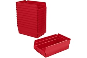 Akro-mils 30130RED - 30130 12 pollici da 6 pollici da box bin 4 pollici in plastica di nidificazione scaffale, rosso, caso di 12