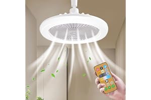 Shengruili Lámpara Ventilador,Ventilator lampe,Luces de Ventilador de Techoventilador de Techo con Luz y Control Remoto,Luz De Techo LED Con ventilador