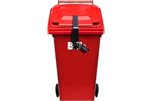 Tough & Easy Biffa Wheelie Lid Lock for Businesses -NO DRILLING, NO GLUEING -Fits Red 120 240 ltr Bins - with Keyless Padlock