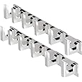 DOCOSS-Premium Classic Extra Long 40 cm 6 Pin Metal Bathroom Cloth Hooks Hanger Door Wall Robe Hooks Rail for Hanging Keys,Clothes,Towel (Set of 2, Silver Glossy)