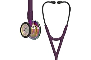 3M Littmann Cardiology IV Diagnostic Stethoscope, High Polish Rainbow Finish Chestpiece, Plum Tube, Violet Stem and Black Headset, 27 inch, 6239