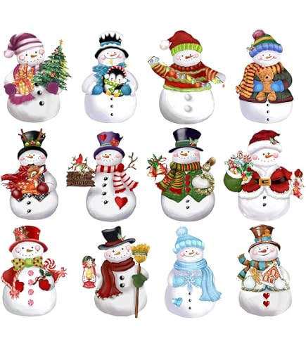 Weihnachtsmagnete Set - 12 Stück Große Kühlschrankmagnete Mit Weihnachtsmotiven, Wasserdicht, Stark Magnetisch
