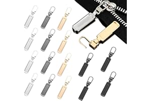 YESIMOLA 16 Pezzi Cursore Cerniera Ricambio, Cursori per Cerniere Lampo, Cerniera Lampo in Metallo, Chiusura Lampo Rimovibile, Cerniere Lampo, Zip Cerniera per Borsa, Vestiti, Valigia, Jeans