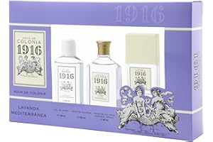 1916 ORIGINAL 1916 - Lavanda Mediterránea Estuche de Regalo Mujer y Hombre, Agua de Colonia, Colonia 100 ml + 30 ml + Gel de Baño 100 ml, Perfume Unisex, Fragancia Fresca y Floral, Aroma de Larga Duración