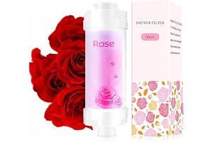 SKY-TOUCH Vitamin Shower Filter : Aromatherapy Hard Water Softener Chlorine & Fluoride Shower Filter Easy Installation for Universal Output Showerhead for Healthier Skin & Hair (Rose)