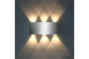 Lightess Led Wall Light Indoor Living Room Up Down Wall Light Silver Brushed Aluminum Wall Light for Bedroom Restaurant Hotel Stair Corridor Hallway Wall Lighting Fixture - 3200k Warm White