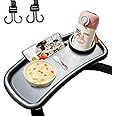 LEHUOJIA 3-in-1 Stroller Snack Tray Upgraded Version, Larger Size Universal Stroller Snack Tray, Enjoy Food and Watch Videos on The go, Stroller Tray for Most carts-indispensable Stroller Accessories
