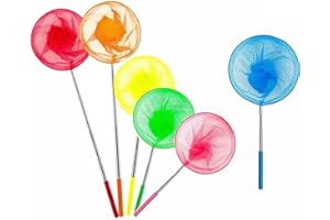 BRTNUP 6 Stück Kescher Kinder Schmetterling Netz Teleskop Kescher Kinder Schmetterlingsnetz 85cm Ausziehbarer Kescher Fischernetze für Kinder Spielen