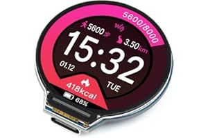 WAVESHARE RP2040 mikrokontroler z okrągłym wyświetlaczem LCD 1,28”, 240 x 240 IPS 65 K RGB, bazuje na Raspberry Pi RP2040, procesor Dual-Core Arm z wbudowanym 6-osiowym czujnikiem IMU, złączem USB-C itd.