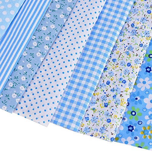 Souarts Set Stoffpakete DIY Baumwolltuch 25cmx25cm Blau - 2