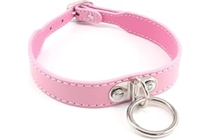 KOME WAIREY Women and Men's Punk Style Leather Choker Collar, Ladies Gothic Costume Collar Necklace