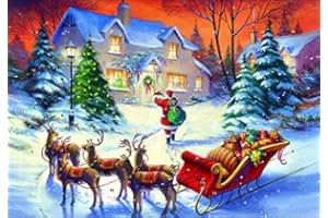 Caltime TRADITIONAL ADVENT CALENDAR Special Delivery Santa Claus Father Christmas 350mm x 245mm Glitter varnished with white envelope