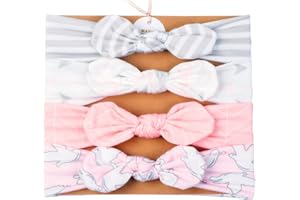 Vellette Stirnbander Haarband Mehrfarbig Stirnband Haarschleifen | weich und Hautfreundlich fur Bebe Madchen Kinder 4Stück