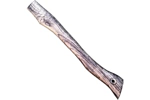 Rachlicy Yxhandtag trä 43 cm långt yxhandtag med kil retro texturerad yxa ersättning släta stötbeständiga yxhandtag