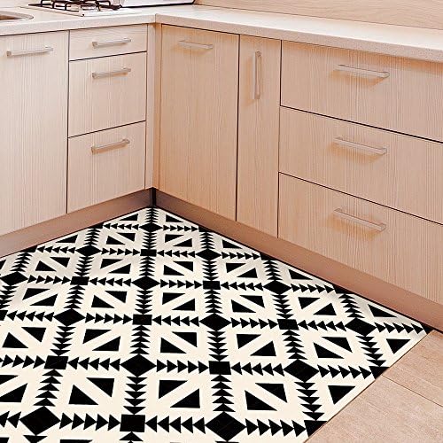 Creative Decorative Floor Stickers Black And White Geometric Shapes Corridors Bathroom Bathroom Kitchen Waterproof Skateboarding