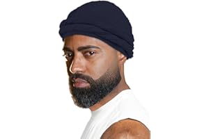 Samtress Halo Turban Durag for Men Satin Lined Head Wrap for Men Stretch Modal And Satin Turban Scarf