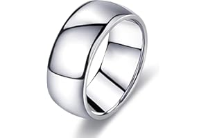 FUNEIA Silber Band Ring Damen Herren 1-8mm Breit Edelstahl Ringe für Männer Frauen Simpel Polierte Trauring Ehering Verlobungsring Daumenring Finger Ring Größen 52, 54, 57, 60, 62, 65, 67