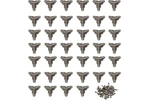 yufana 40Piezas Protector de Esquina de Metal,Triángulo Cantoneras Metalicas Esquina Bronce Antiguo Decorativo Caja Protector de Protectores de Esquinas Metal Esquinas de Muebles Antiguos(Bronce)