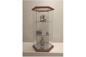 VM ART DESIGN GLASS Glass Cabinet Hexagonal VM 112 T (CHERRY WOOD)
