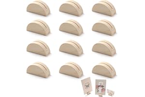 HIOIP 12Pcs Photo Table Card Clips, Wood Place Card Holders, Table Number Stands, Table Name Holder Semicircular Design, Place Card Holders for Wedding, Banquet, Reception, Anniversary, Birthday, Party