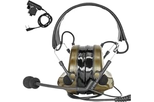 Hearangel Tactical COMTA Headset con adattatore ARC Rail Protezione dell'udito con cuscinetti auricolari in gel per gli sport Airsoft (FG)