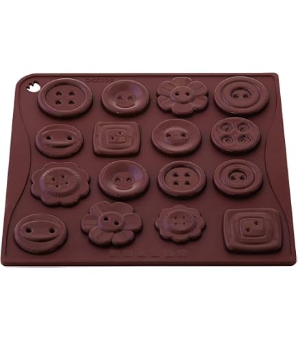Selecto Bake Silikonform – 16 Knöpfe Für Schokolade, Pralinen, Eiswürfel, 18x17 Cm