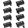 UFURMATE Iron Pivot Hinge, 4 Sets Concealed Shaft Cabinet Door Pivot Hinges Cabinet Wood Door Hinges with Pin Door Hinges with Bushing for Free-Swinging Wood Door (Black)